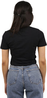 Basic T-shirt met korte mouwen en ronde hals BY042 vrouw - maat L Zwart