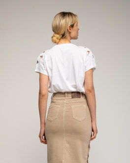 Basic T-shirt met ronde hals Wit