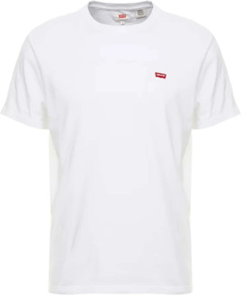 Basic T-shirt van katoen met logo Wit