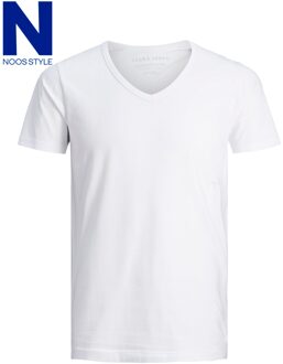 Basic V-Neck Sportshirt - Maat L  - Mannen - wit