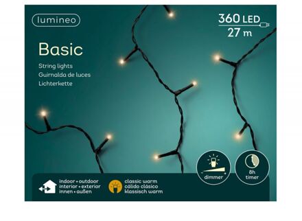 Basic Verlichting Klassiek Warm 27 m/360 Lampjes Zwart