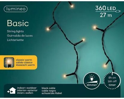 Basic Verlichting Klassiek Warm 27 m/360 Lampjes Zwart
