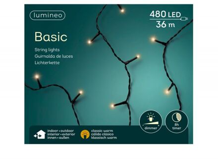 Basic Verlichting Klassiek Warm 36 m/480 Lampjes Zwart