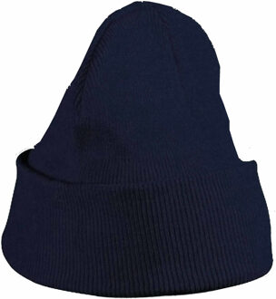 Basic winter muts navy blauw voor jongens