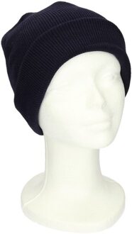 Basic winter muts navy blauw voor meisjes