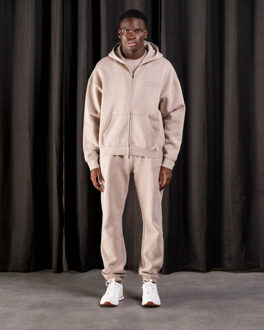 Basic zipper trainingspak Beige - S