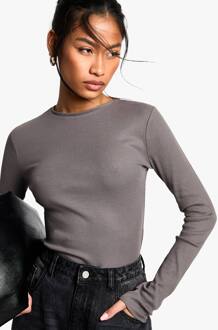 Basics 2-Delige One Piece Met Ronde Hals En Lange Mouwen, Charcoal - 38