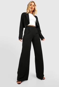 Basics Broek Met Wijde Pijpen, Black - 38