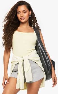 Basics Dikke Binding Rib Tank Top, Lemon - 42