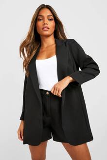 Basics Geweven Turn Cuff Relaxed Fit Blazer, Black - 40