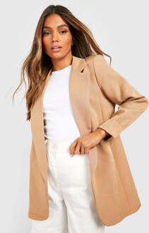 Basics Geweven Turn Cuff Relaxed Fit Blazer, Camel - 36
