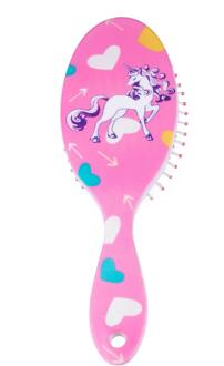 Basics Haarborstel Basics Wet Brush Unicorn & Hearts Pink 1 st