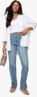 Basics Jeans Met Gespleten Zoom En Rechte Pijpen, Ice Blue - 6/32L