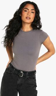 Basics Korte Mouwen Ronde Hals One Piece, Charcoal - 42