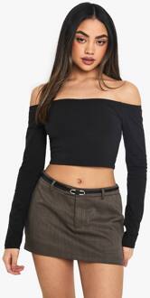 Basics Off-Shoulder Top Met Lange Mouwen, Black - 42