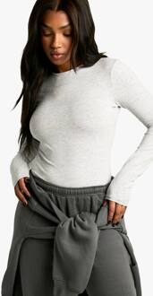 Basics One Piece Met Ronde Hals En Lange Mouwen, Grey Marl - 40