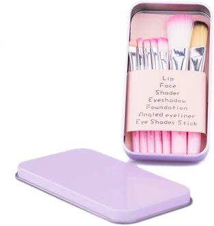 Basics Penseel Basics Essential Makeup Brushes Pastel Pink 7 st + 1 box