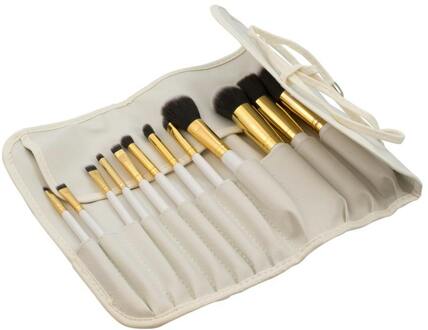 Basics Penseel Basics Makeup Bag & Brushes Ivory 12 st + 1 st
