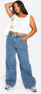 Basics Plus Basics Hoge Taille Wide Leg Jeans, Vintage Blue - 46