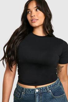 Basics Plus Cotton T-Shirt Met Ronde Hals En Getailleerde Pasvorm, Black - 50