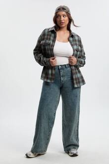 Basics Plus Hoge Taille Jeans Met Wijde Pijpen, Vintage Blue - 28/30L