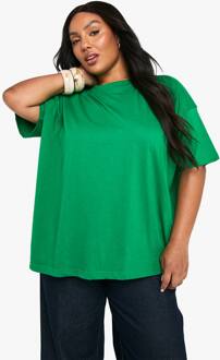 Basics Plus Super Oversized Ronde Hals Basiskatoenen T-Shirt, Green - 50