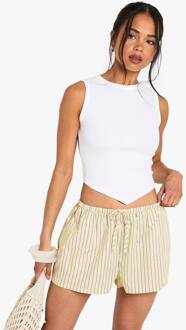 Basics Rib Puntige Zoom Racer Neck Tank Top, White - 44