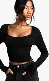 Basics Top Met Ronde Hals En Lange Mouwen, Black - 40