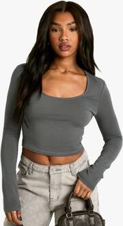 Basics Top Met Ronde Hals En Lange Mouwen, Slate Blue - 36