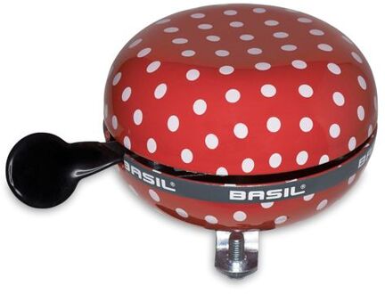 Basil BIG BELL POLKADOT DING DONG 80MM ROOD WIT