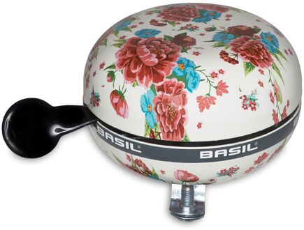 Basil Bloom fietsbel 80 mm wit met bloemen