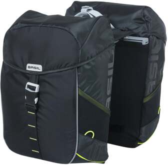 Basil Dubbele fietstas Basil Miles Double Bag MIK 34 liter - zwart/lime