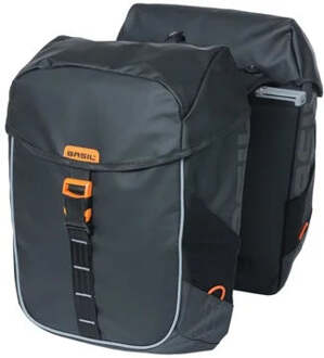 Basil Dubbele fietstas MIK Basil Miles Tarpaulin - 34 Liter - Zwart / Oranje