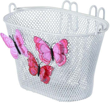 Basil Kinderfietsmand Basil Jasmin Butterfly - Wit