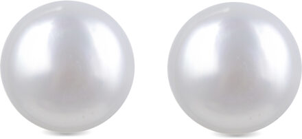 Basis 925 Sterling Zilveren Oorbellen Wit - One Size