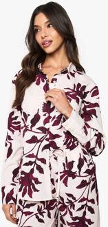 Basis Geweven Overhemd Met Grote Bloemen En Lange Mouwen, Purple - 34