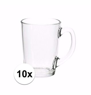 Basis servies theeglazen 10 stuks rond oor - Koffie- en theeglazen Transparant