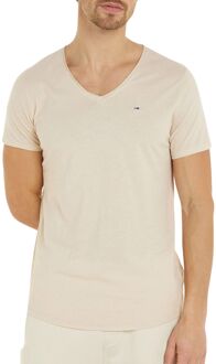 Basis V-hals T-shirt - Beige Tommy Jeans , Beige , Heren - 2Xl,Xl,L,M,S