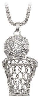 Basketbal Hoepel Hanger Hip Hop Sieraden Voor Mannen Iced Out Bling Crystal Gold Kleur Ketting XL1968