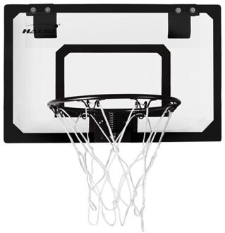 Basketbal hoepelset met 3 ballen 45,5x30,5 cm zwart nylon en kunststof