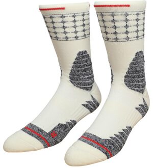 Basketbal Mannen Sport Deodorant En Ademende Sokken High-Cut Mid-Buis Werkelijke Combat Lange Buis Elite slijtvaste Sokken lang tube wit