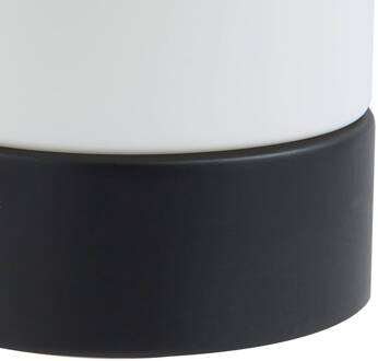 Basolo badkamer wandlamp, zwart, hoogte 17,2 cm, glas zwart, wit