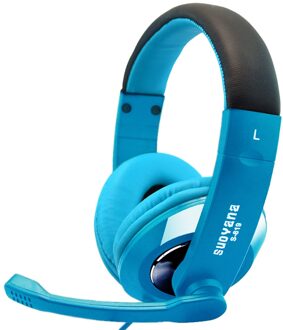 Bass Surround Srereo Headsets Hoofdtelefoon Met Microfoon Voor Iphone/Ipad Pc MP3 Breathing Led Lichten Headset Voor Pc Gamer # T2 Blauw