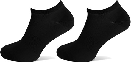 Basset Dames/heren bamboe sneaker sokken 2-pack Zwart - 35-38