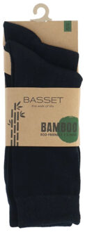 Basset Dames/heren bamboe sokken 2-pack donker - maat 39-42 Blauw