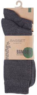 Basset Dames/heren bamboe sokken 2-pack - maat 39-42 Grijs