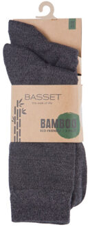 Basset Dames/heren bamboe sokken 2-pack - maat 43-46 Grijs
