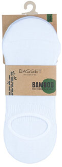 Basset Dames/heren bamboe sokken invisible footie 2-pack - maat 43-46 Wit