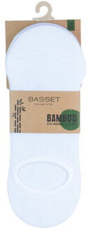Basset Dames/heren bamboe sokken invisible footie 2-pack Wit - 35-38