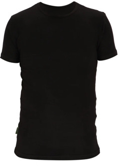Basset Dames/heren bamboe t-shirt ronde hals Zwart - M